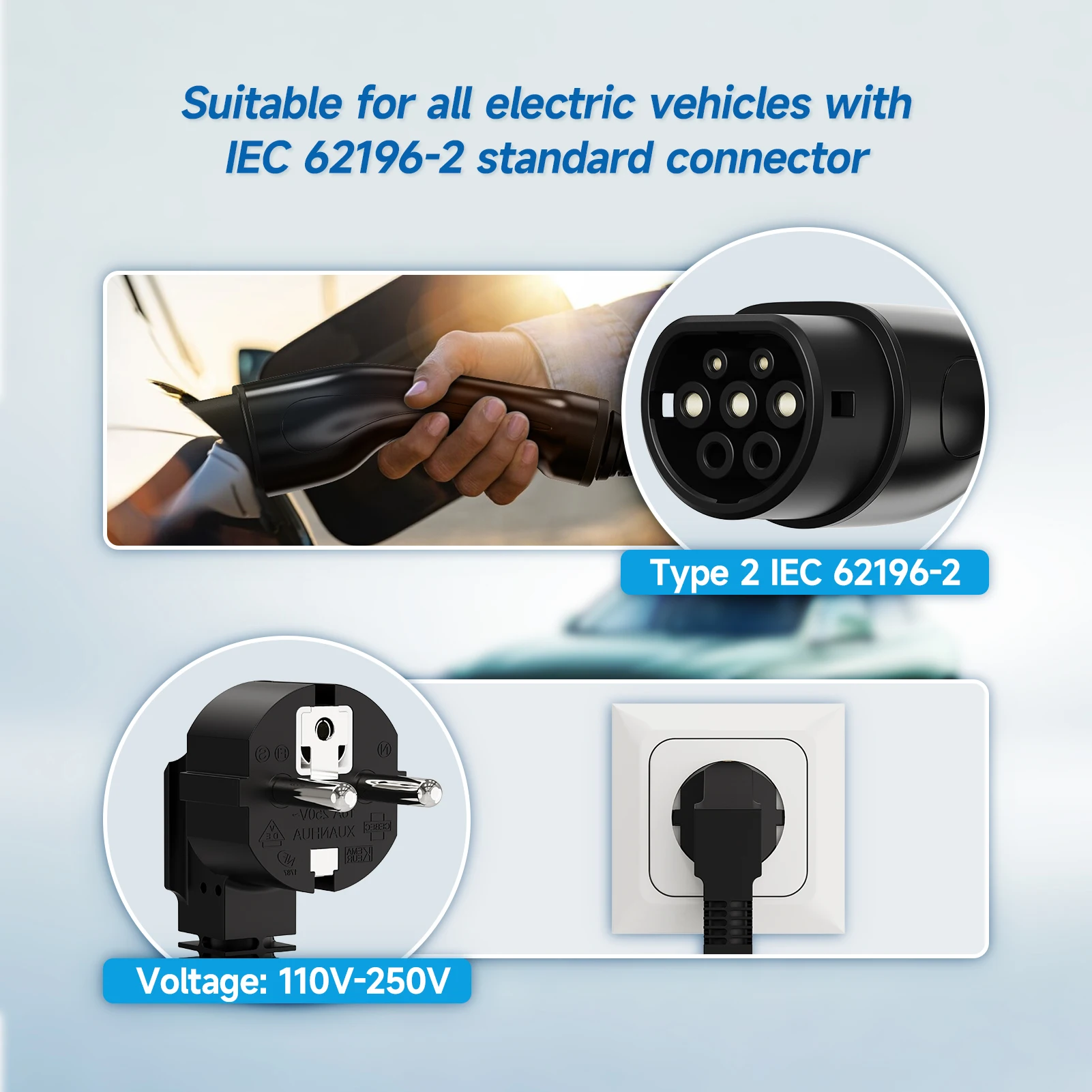 Puppyfc 3.6KW/7KW/11KW Portabl - Type 2 Portable Ev Charger 11Kw Cee ulasan dan harga